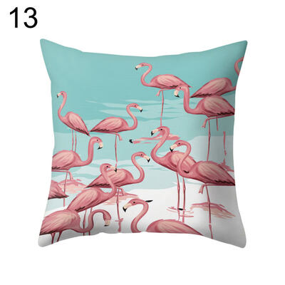 

Flamingo Print Soft Pillow Case Waist Throw Cushion Cover Office Home Decor