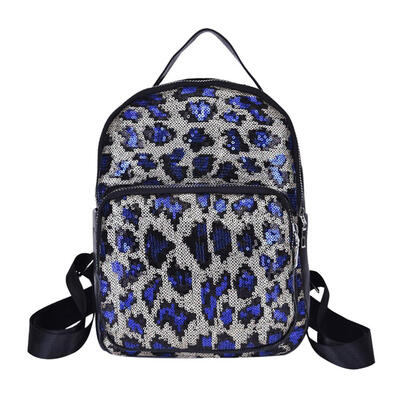 

Sequins Leopard Print Backpack Women Travel Shoulder Bags School Book Bag