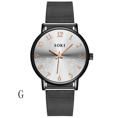 

Gobestart Men Fashion Unobtrusive Business Simple Personality Digital Dial Net Belt Watch