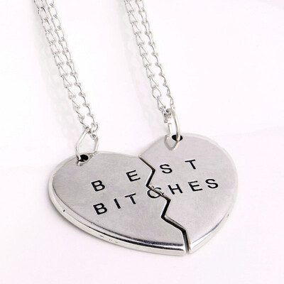 

Hot 1Set Girlfriend Lovers Pendants Necklace Best Friends Letter Heart Shaped Fashion Jewelry