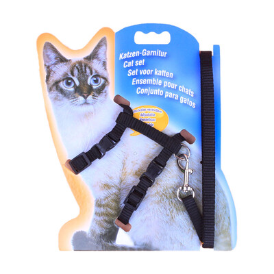 

Cat Harness And Leash Hot Sale 5 Colors Nylon Products For Animals Adjustable Pet Traction Harness Belt Cat Kitten Halter Collar