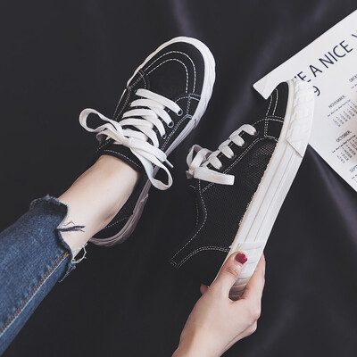 

2019 summer new hollowed-out trendy shoes small white womens shoes breathable mesh net shoes summer network celebrities 100