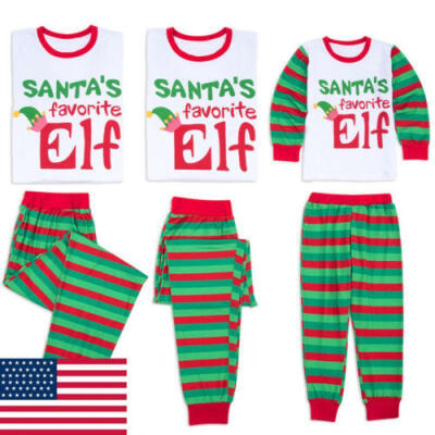 

Family Matching Christmas Pyjamas Set Dad Mom Kids Baby Sleepwear Suit Outfits