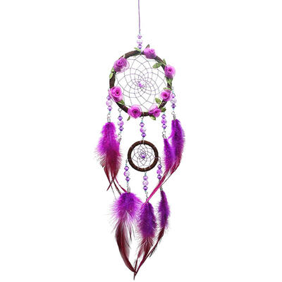 

Wisteria Flower Feathers Handmade Dreamcatcher Craft Dream Catcher Net Gift