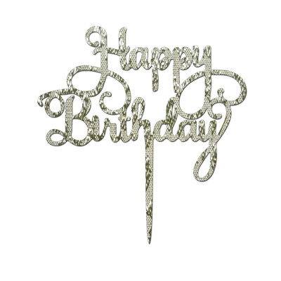 

〖Follure〗New Happy Birthday Acrylic Cake Topper Decor Silver Gold Party Supplies Decor