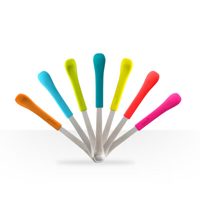 

Boon baby soft&hard two-headed spoon stainless steel spoon baby cutlery blue orange combination