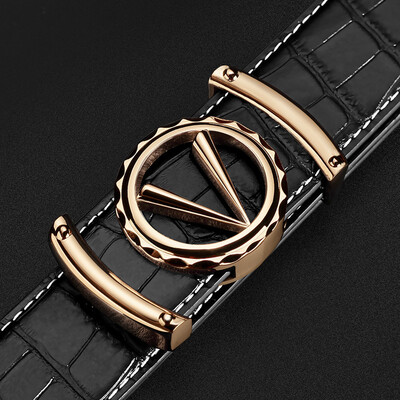 

Spot leather mens belt crocodile pattern leather belt mens youth middle-aged fashion Korean casual tide belt belt men