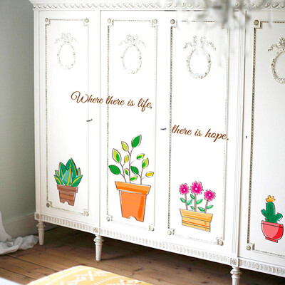 

Toponeto Removable Art Mural Plant Pot Fresh Home Living Room Renovat Decor Wall Sticker