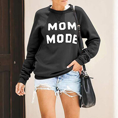 

Tailored Womens Crewneck Sweatshirt Long Sleeve Letter Print Terry Casual Cute Pullover