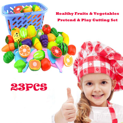 

Gobestart Kids Pretend Role Play Kitchen Fruit Vegetable Food Toy Cutting Set Gift HOTSale