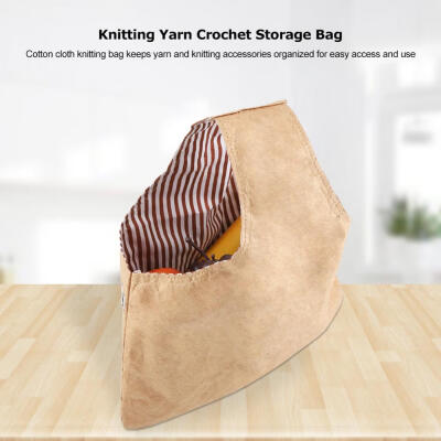 

Cotton Cloth Handheld Knitting Bag Yarn Crochet Thread Sewing Storage Organizer HolderKnitting Bag Yarn Storage