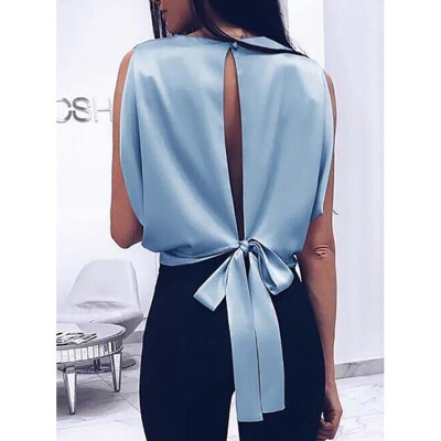 

Ladies Women Elegant Backless Tops Summer Sleeveless Blouse Vest Tank Top Shirt