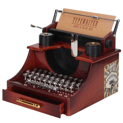 

Greensen Novel Dynamic Mechanical Typewriter Music Box With a Exquisite Drawer Retro Style