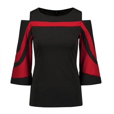 

Womens Lapel Collar V Neck Plus Size Tops Long Sleeve Loose Solid Evening Shirt