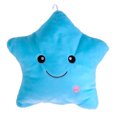 

Colorful Star Glow LED Luminous Light Pillow Cushion Soft Relax Gift Smile