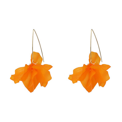 

2019 Fashion colorful Resin Flower Long Earrings Bohemia Handmade Petal Dangle Earrings For Women ZA Jewelry Gift