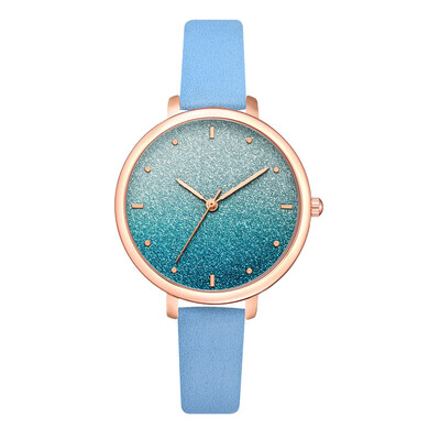 

New loose powder mirror quartz watch fashion trend casual PU ladies watch