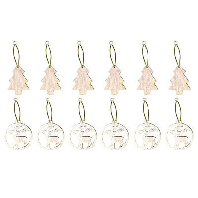 

Tailored Christmas Snowflakes Wooden Pendants Christmas Tree Ornaments Home Decor 12Pcs