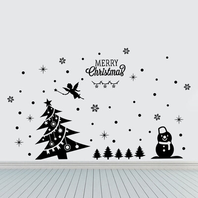 

Gobestart Wall Window Stickers Angel Snowflake Christmas Xmas Vinyl Art Decoration Decals