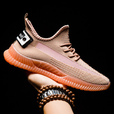

Flying woven mens shoes versatile mens mesh shoes comfortable sports shoes trendy mens running shoes