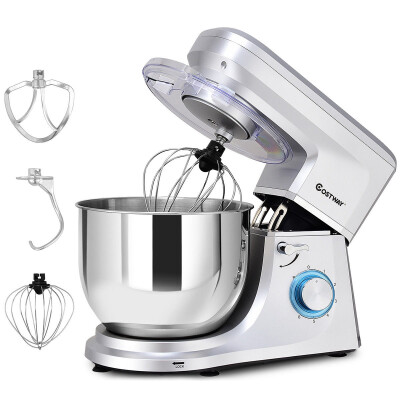 

6 Speed 75 Qt Tilt-Head Stainless Steel Electric Food Stand Mixer-Silver