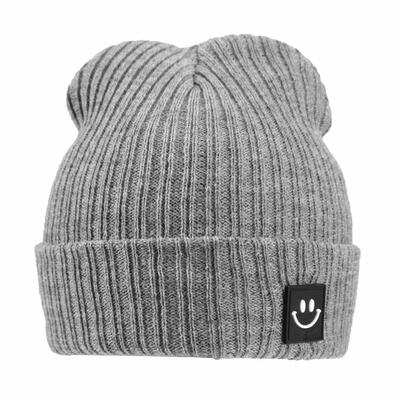 

Winter Warm Children Comfortable Knitted Hat Smile Face Solid Cap Beanie
