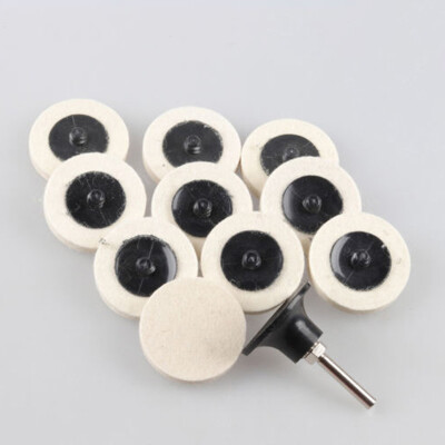 

10pcs 50mm2 Compressed Wool Felt Disc Polishing Buffing Pads Wheels 1x Holder
