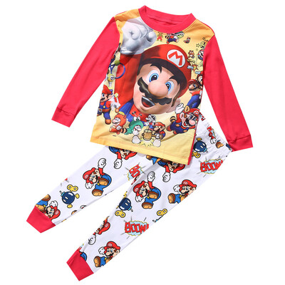

Cartoon Kids Toddler Boys Super Mario Cotton Sleepwear Nightwear Pajamas Set
