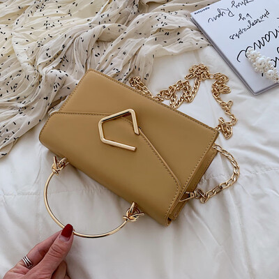 

Summer simple small bag popular chain portable womens bag new 2019 fashion texture shoulder slung small square bag