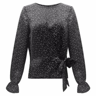 

Women Formal Work Shirts Lace Up Business T-shirt Tie Front Blouse Office Loose