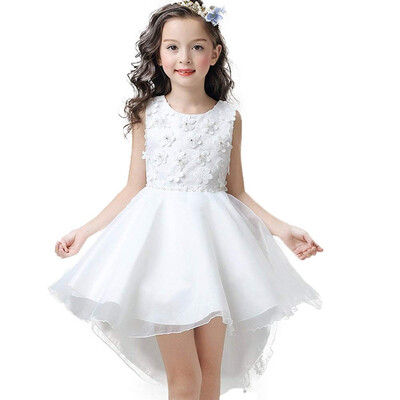 

wedding girl birthday dress summer dress new skirt European&American girls drag tail performance drag tail princess skirt