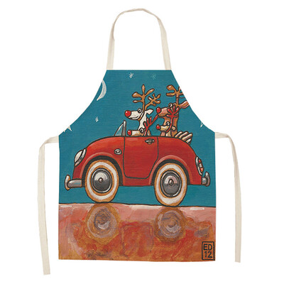 

Toponeto Christmas Decoration Cotton&Linen Apron Kitchen Aprons Dinner Party A