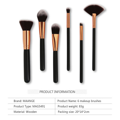 

〖Follure〗6Pc Makeup Brushes Set Powder Foundation Eyeshadow Eyeliner Lip Cosmetic Brush