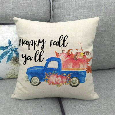

Halloween Thanksgiving Cotton Linen Pillow Case Pumpkin Pillow Set Pumpkin Truck Maple Leaf Cushion Cover