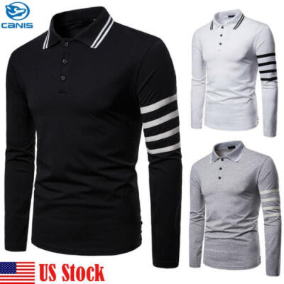 

MENS POLO SHIRT TOP LONG SLEEVE PIQUE DESIGNER PLAIN T-SHIRT TEE HORSE GOLF NEW