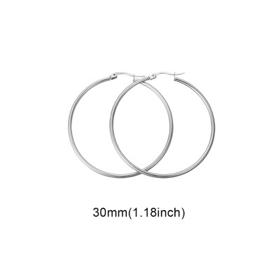

guangxichuangshengxinfu 1 Pair Sexy Women Stainless Steel Smooth Big Large Hoop Earrings Jewelry