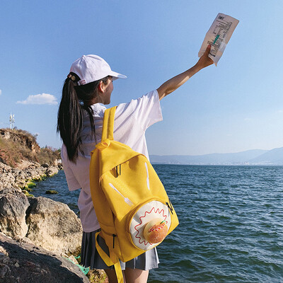 

Hmmm backpack female ins fashion bag female Korean high school large backpack female travel bag