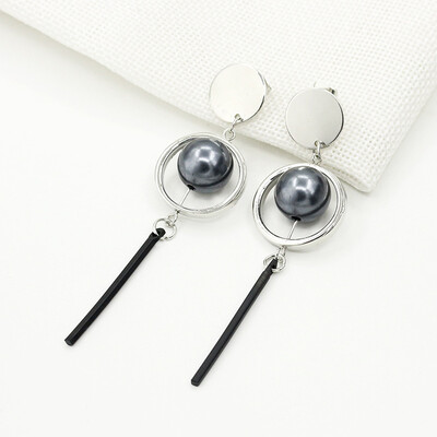 

EK986 New Earings Fashion Jewelry Vintage Hollow Circular Sequined Pearls Long Drop Earrings Boucle Doreille Femme Pendante