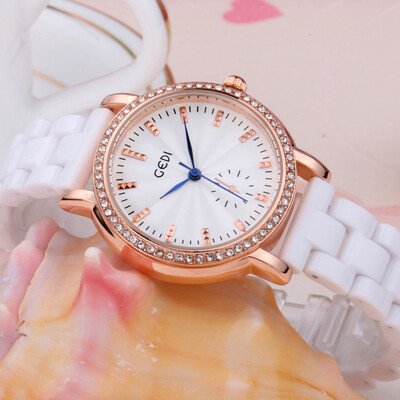 

Trend personality white-collar temperament elegant rose gold steel belt ladies watch
