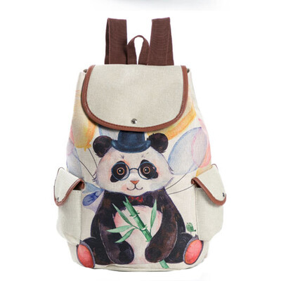 

Tailored New Cute Cartoon Panda Print Bag Student School Backpack Travel Backpack