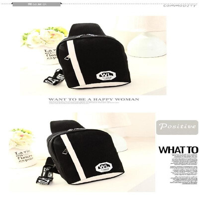 

Mens canvas chest bag Korean version of the tide men&women casual Messenger bag mens bag shoulder bag small backpack pockets