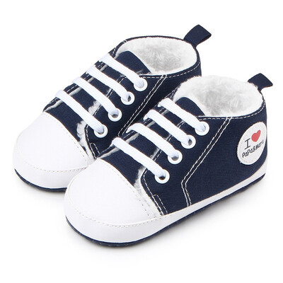 

Baby Boys Girls Autumn Section Shoes New Design Kids Soft Bottom Love Plus Velvet Baby Toddler Shoes