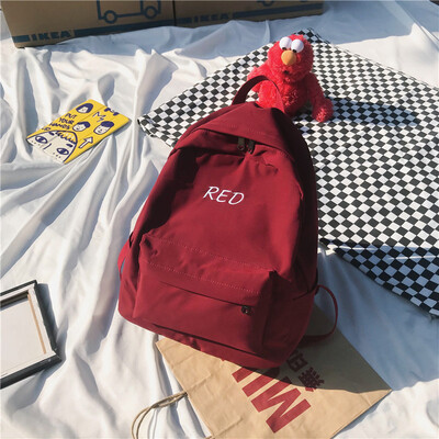 

Schoolbag female Korean version of the original ulzzang high school students ins wind bf backpack ancient sense of reduction of do
