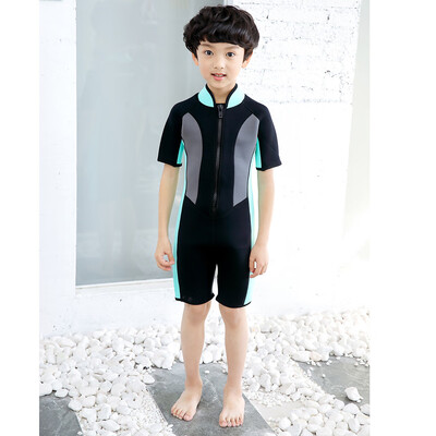 

Saidsome New 25MM Neoprene Kids Diving Suit Wetsuit One-piece Short Sleeves Swimwear diving suit diving water diving mask