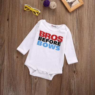 

Newborn Infant Baby Boys Letters Bodysuit Romper Jumpsuit Cotton Outfits Clothes