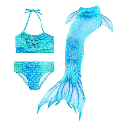 

Gradient Color Fish Tail Princess Swimsuit Girls Bikini Set Cosplay Costume