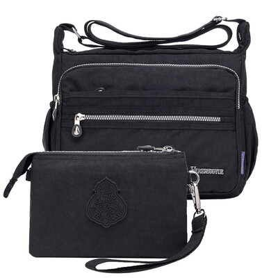 

Tailored Women Nylon Shoulder Bag Waterproof Elegant Daily Shopping Handbag Two-piece Set