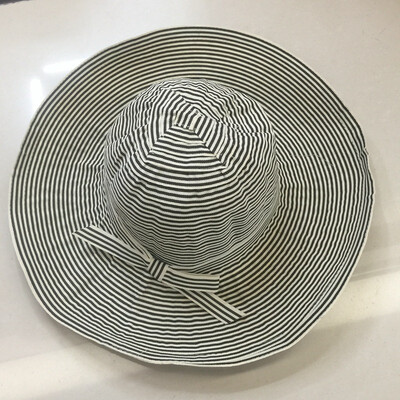

South Korean students striped fisherman hat Hat Hat Korean bow casual personality of men&women Sun Sun Hat