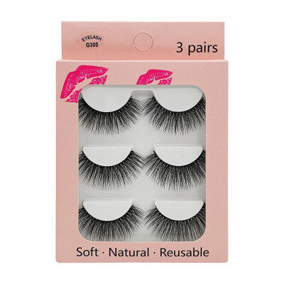 

Natural Dense Slender Handmade Reusable Fake Eye Lashes long makeup eyelash extension 3 Pairs 3D Imitation Mink False Eyelashes