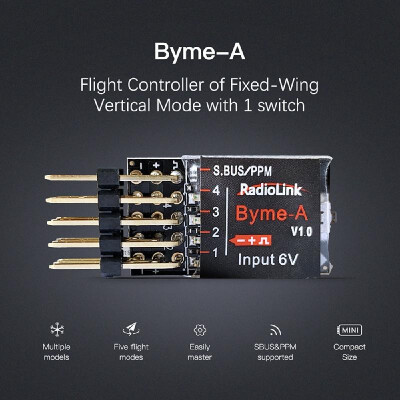 

Radiolink Byme-A Flight Stabiliser Flight Controller Gyroscope Self-stabilization Balance for RC Airplane Fixed Wing 4CH Trainer 3